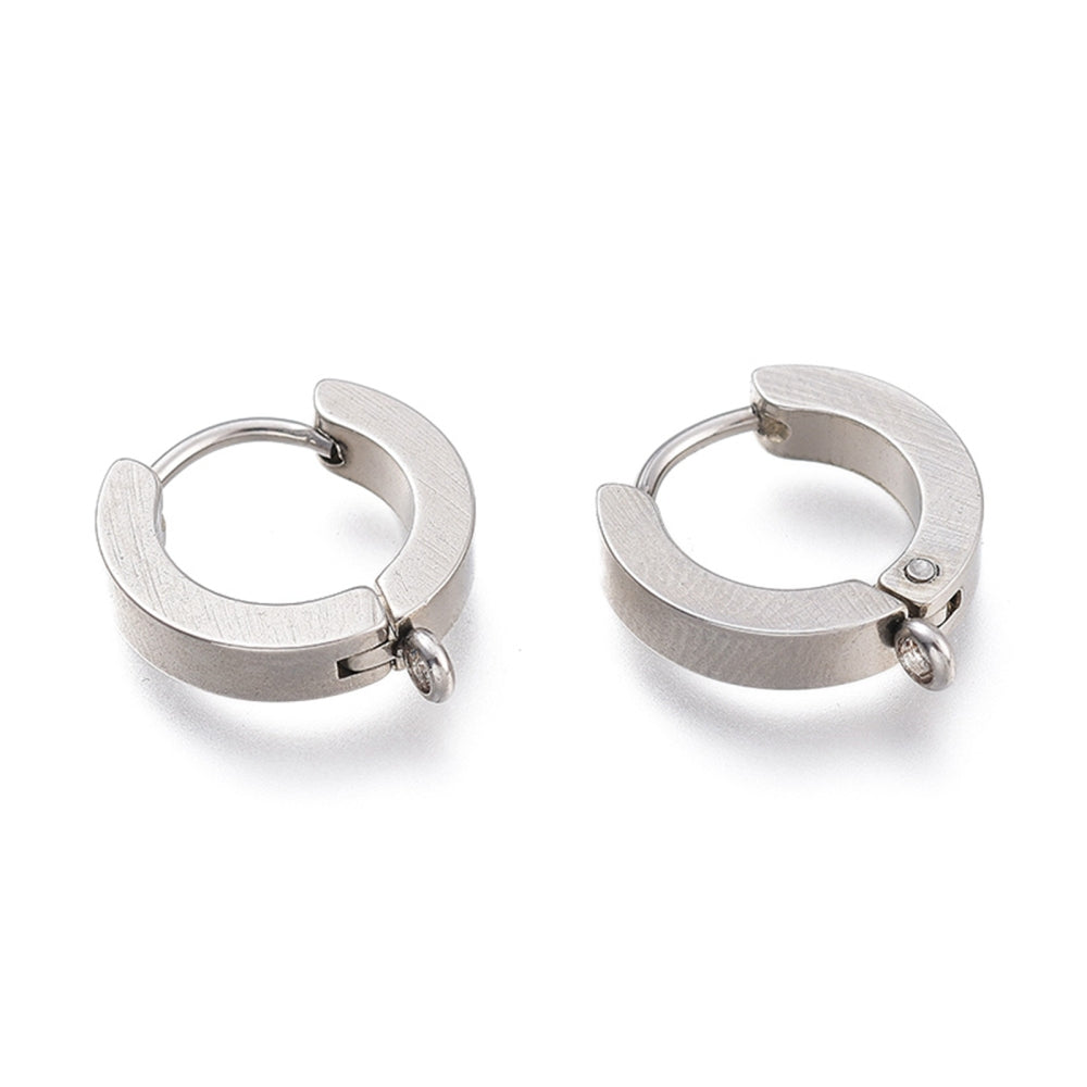 Boucles d'oreilles créoles en acier inoxydable - Fermoir arrière 40 mm - 2 pièces 1 paire - Z105