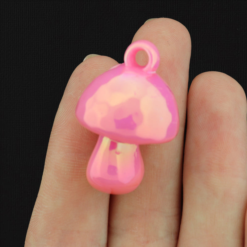 2 Mushroom Acrylic Charms 3D - Choose Your Color