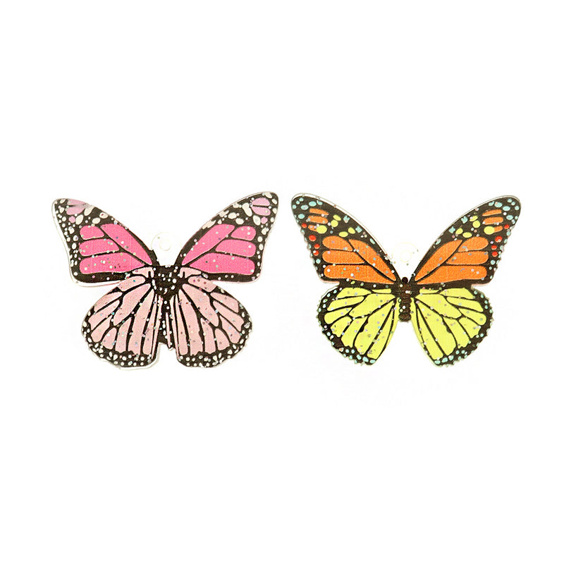 4 Butterfly Acrylic Charms - Choose Your Color