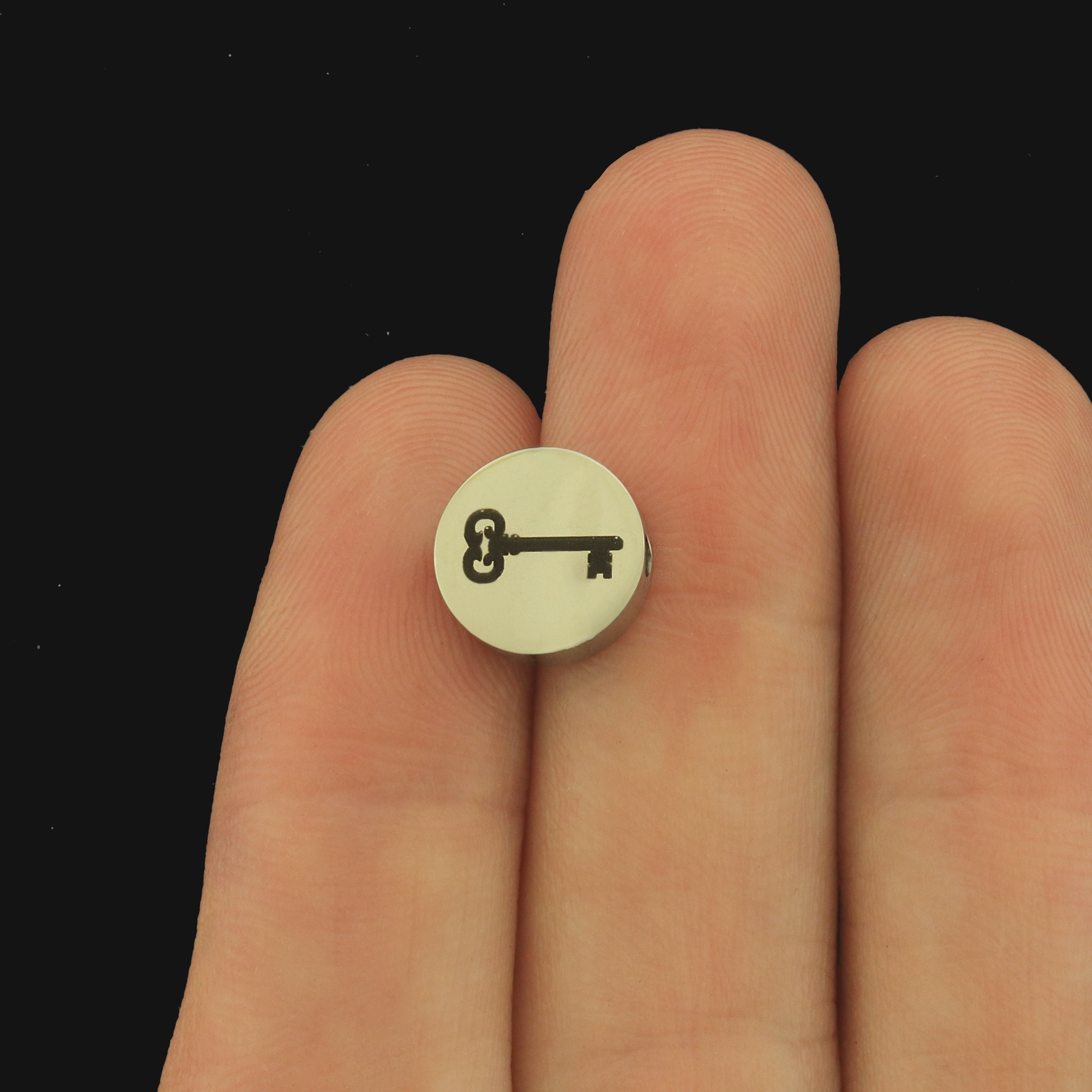 Key Stainless Steel Beads - Knowledge Bead - Choose Your Size - BFS034S-8297