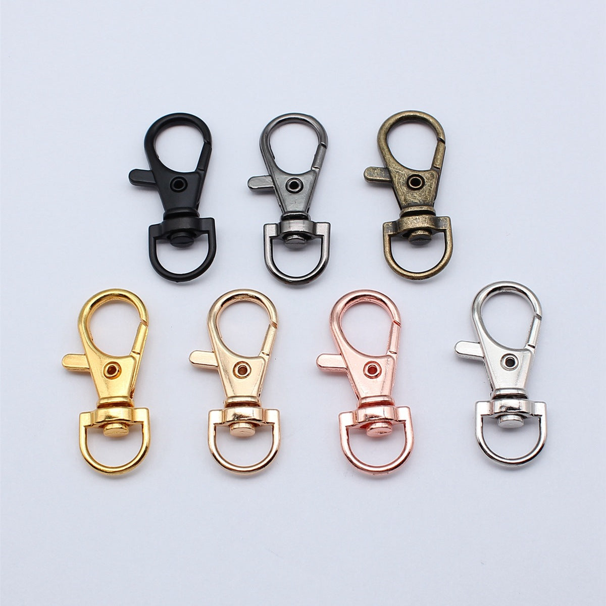 6 mousquetons pivotants en alliage de zinc - Deux tailles disponibles - Choisissez votre couleur !