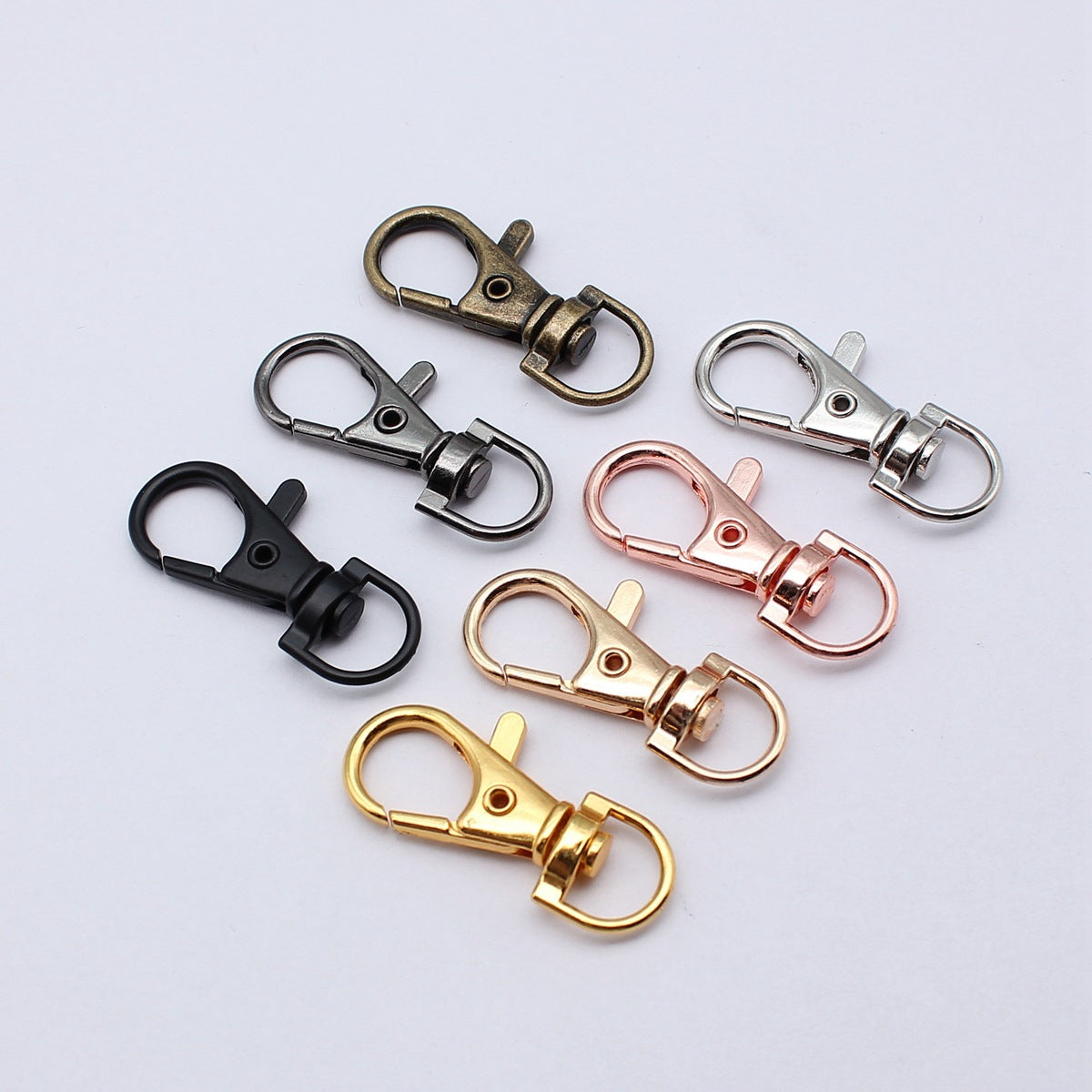 6 mousquetons pivotants en alliage de zinc - Deux tailles disponibles - Choisissez votre couleur !