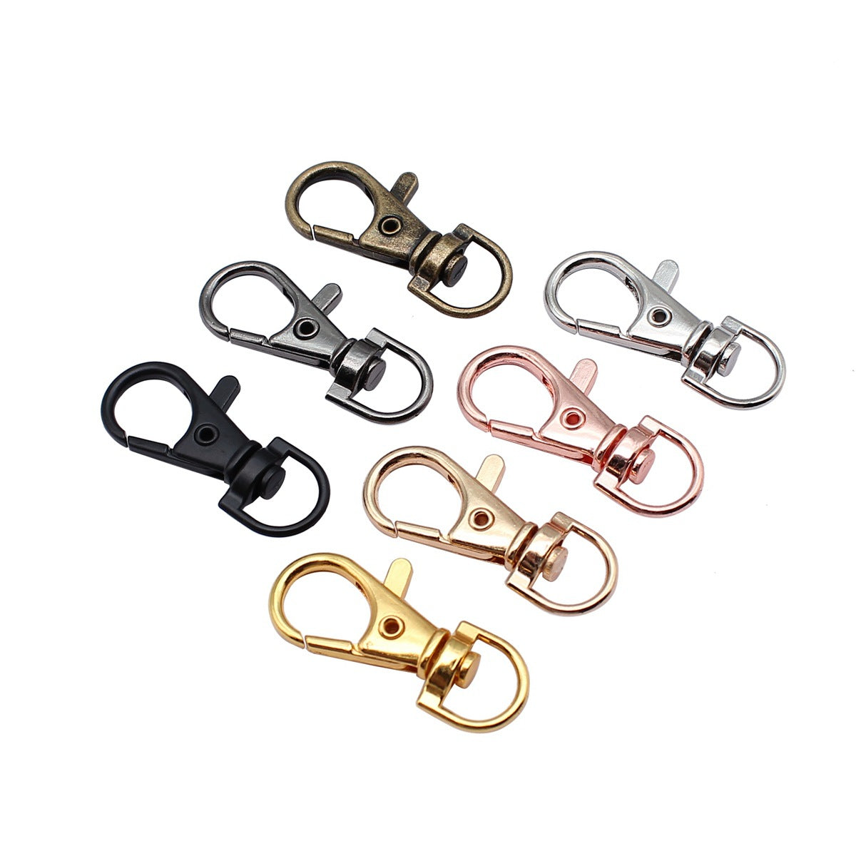 6 mousquetons pivotants en alliage de zinc - Deux tailles disponibles - Choisissez votre couleur !