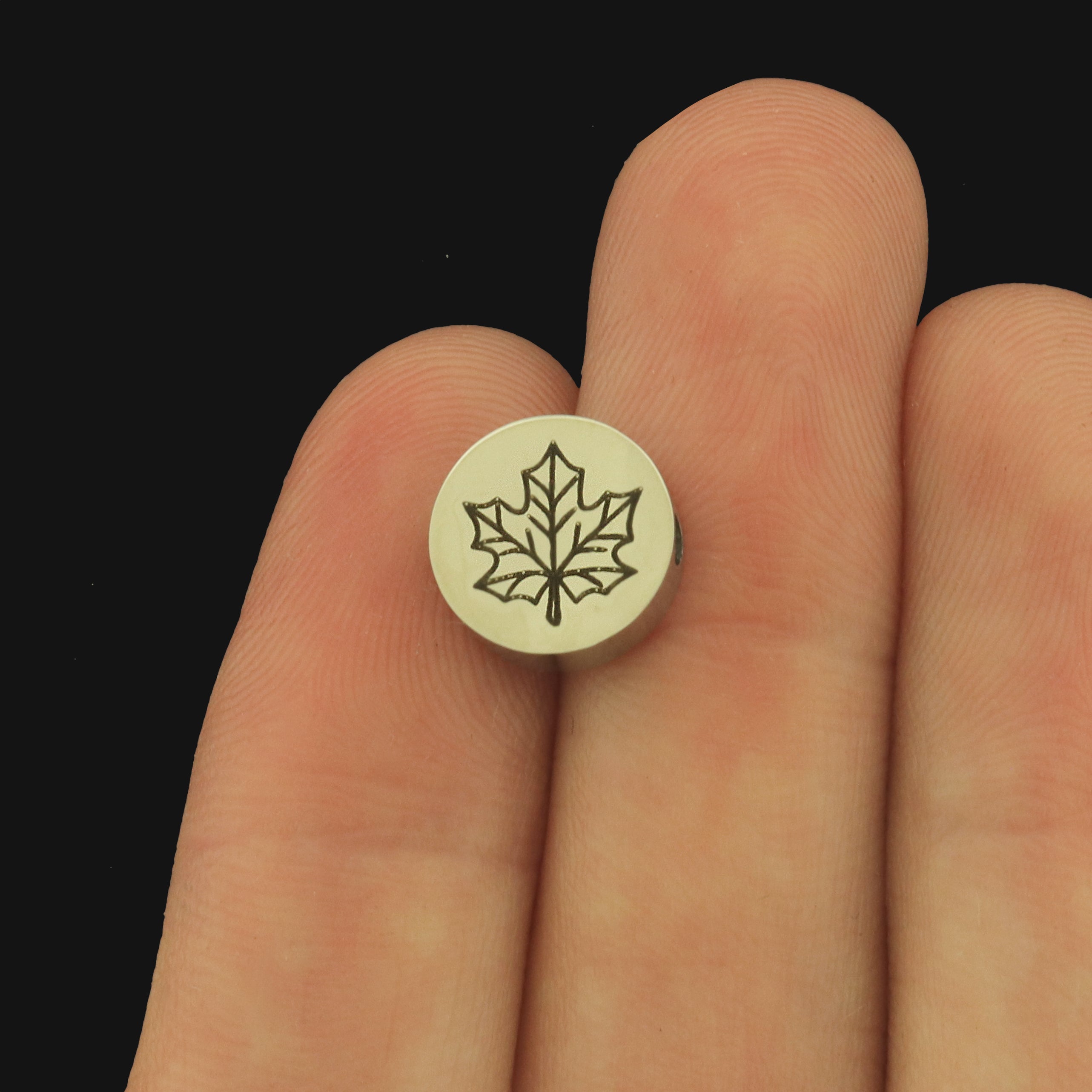 Leaf Stainless Steel Beads - Maple Leaf Bead - Choose Your Size - BFS034S-8319