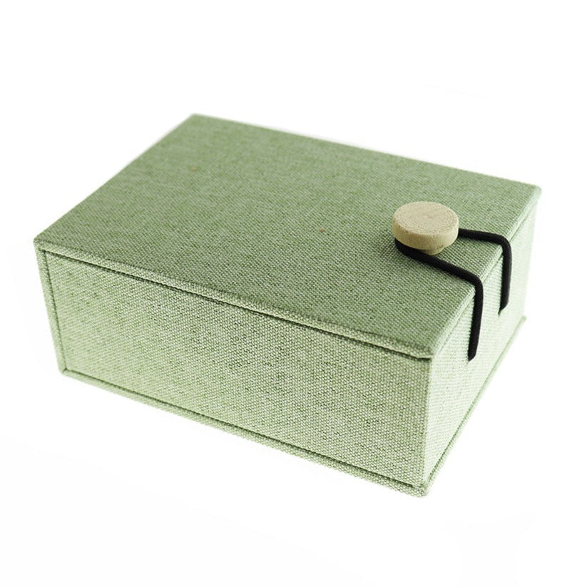 Linen Wood Jewelry Box - Sage Green - Choose Your Size!