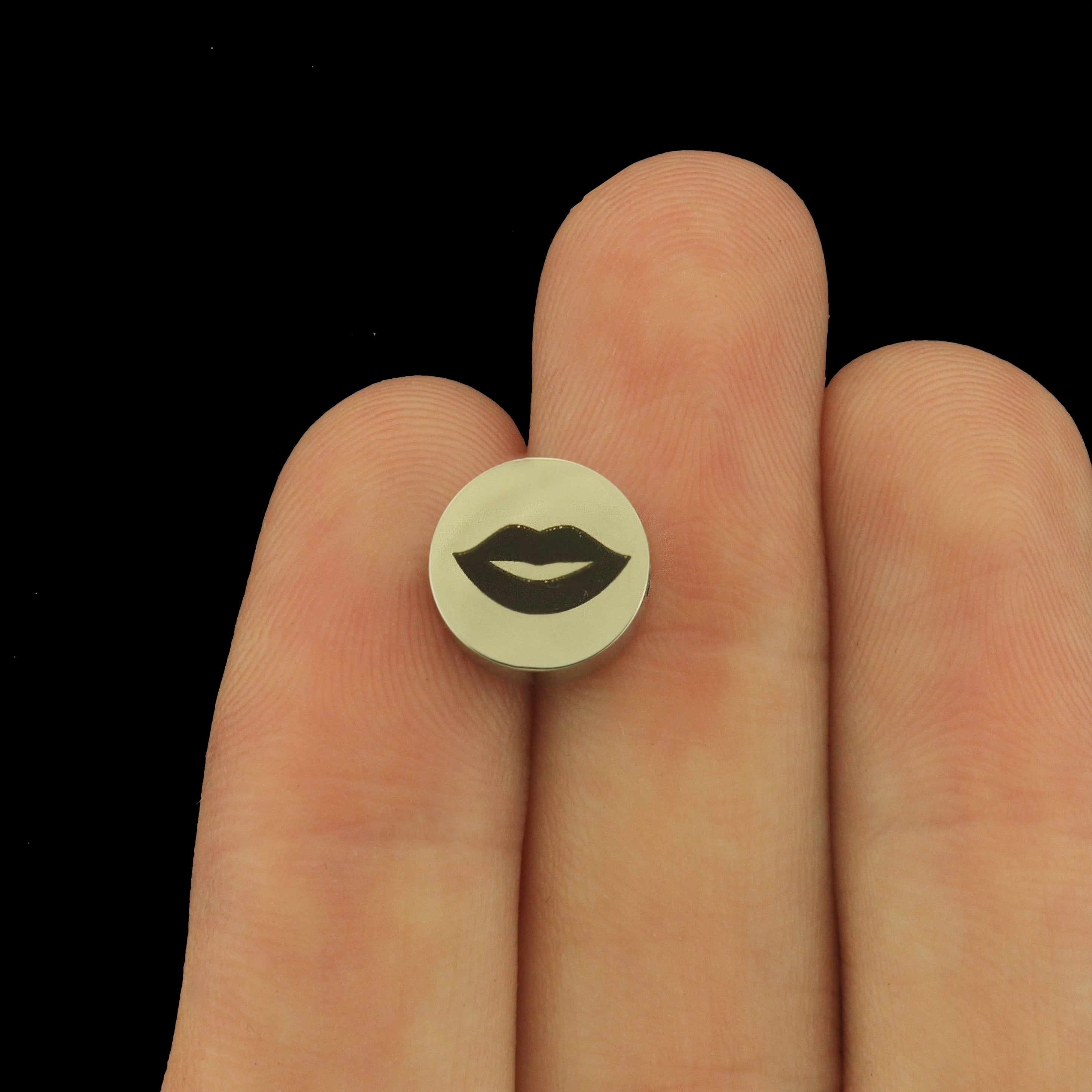 Lips Stainless Steel Beads - Love Bead - Choose Your Size - BFS034S-8296