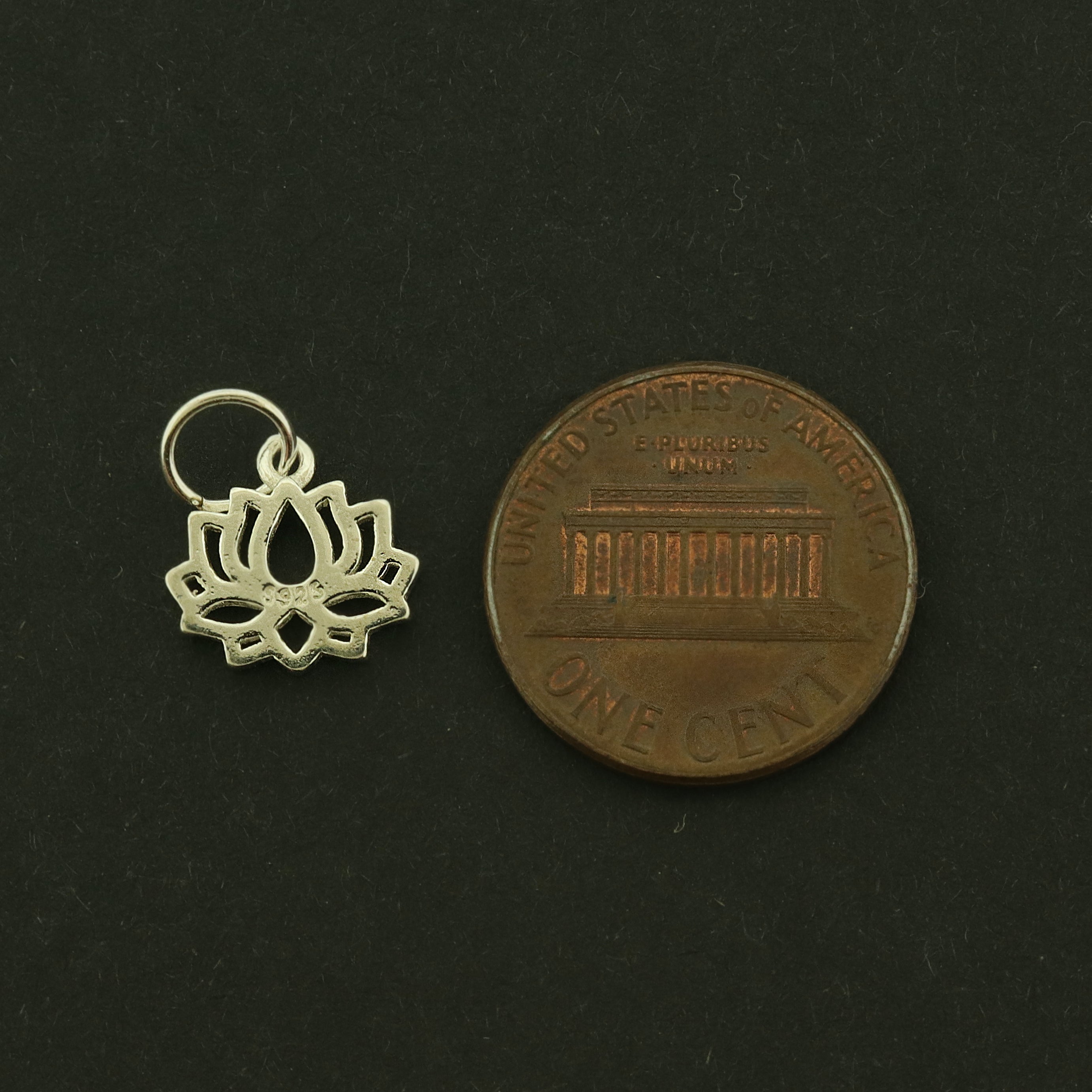 Lotus Flower Sterling Silver Charm - ST143