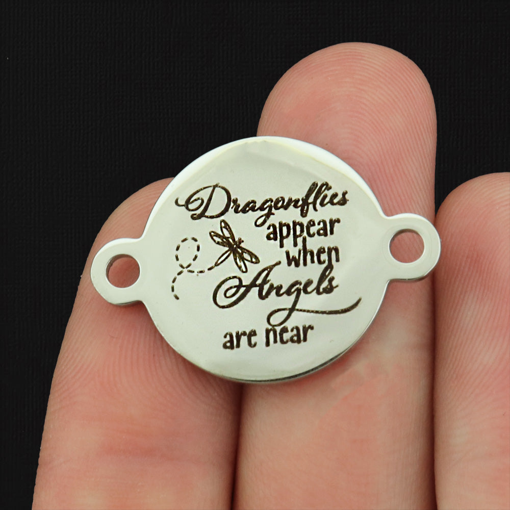Memorial Stainless Steel Charms - Dragonflies appear when angels are near - BFS027-6451