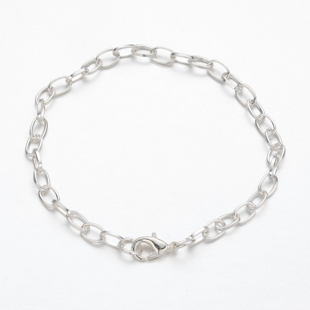 Bracelet chaîne câble ton bronze antique 8" - 4,3 mm - 6 bracelets - N062