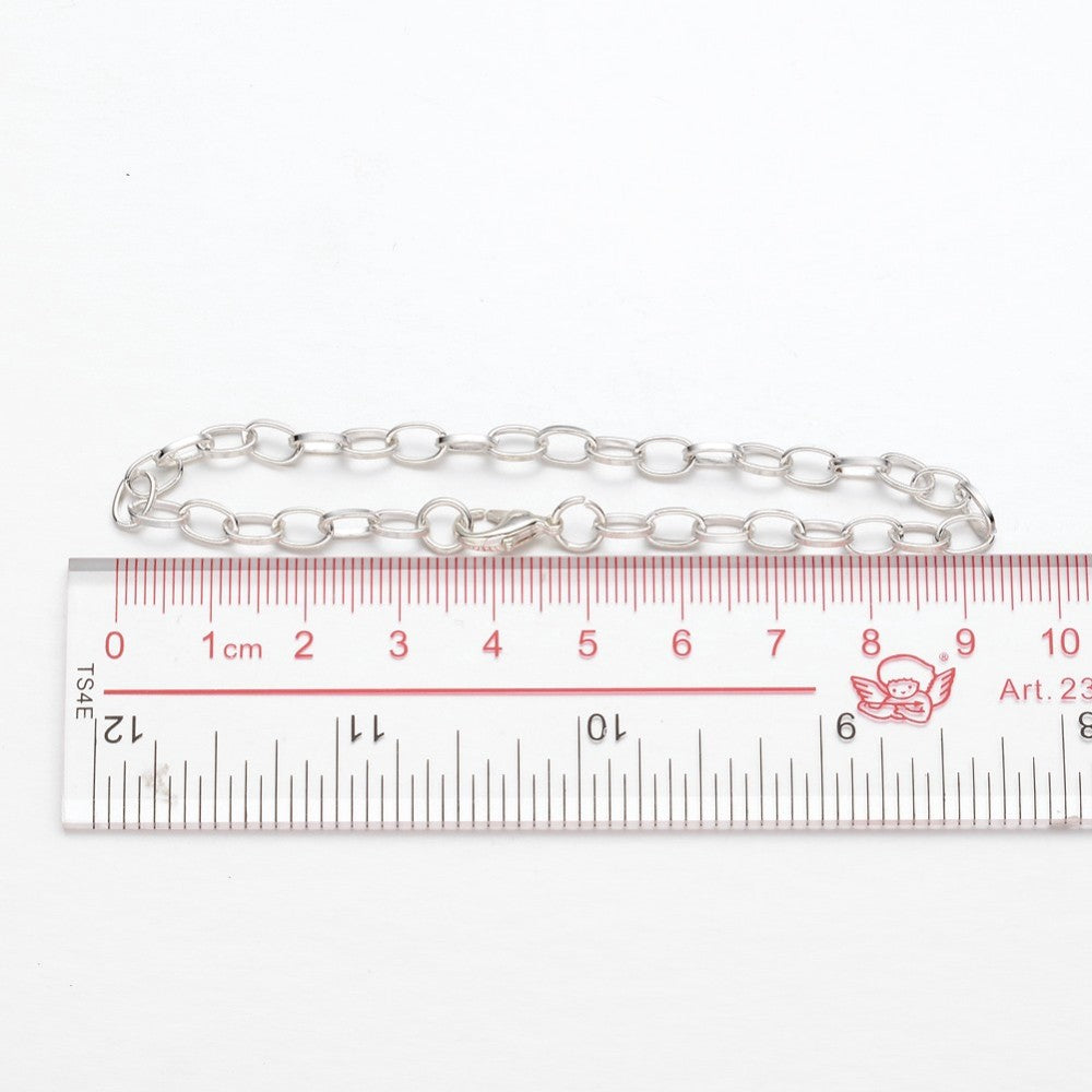 Bracelet chaîne câble ton bronze antique 8" - 4,3 mm - 6 bracelets - N062