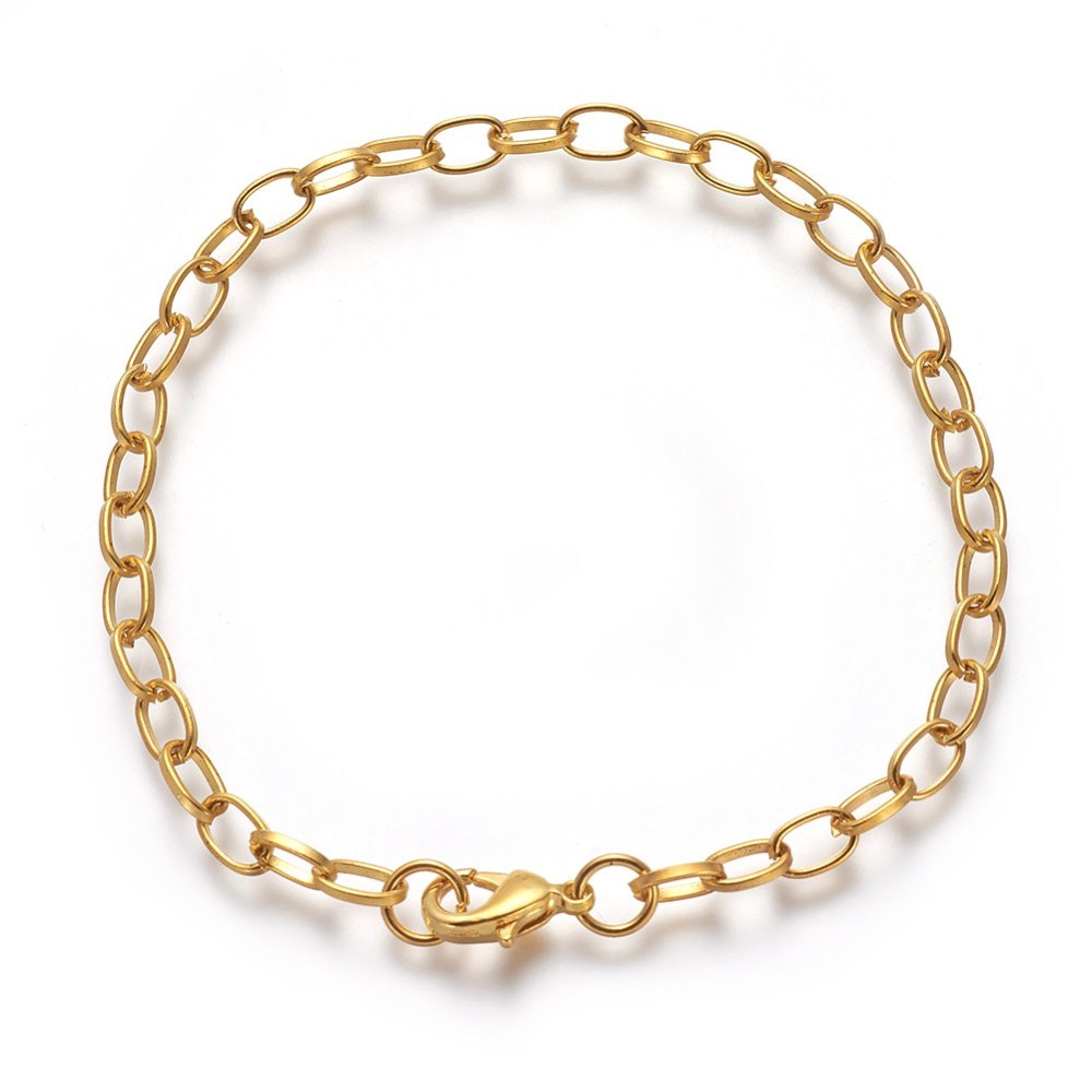 Bracelet chaîne câble ton bronze antique 8" - 4,3 mm - 6 bracelets - N062
