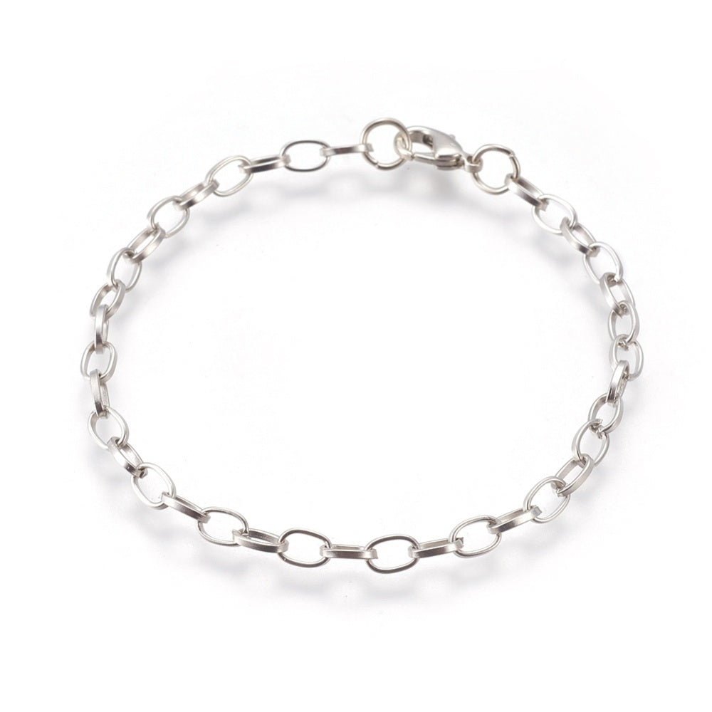 Bracelet chaîne câble ton bronze antique 8" - 4,3 mm - 6 bracelets - N062