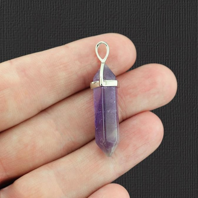 Natural Gemstone Crystal Point Pendant 3D - Choose from 19 Gemstones!