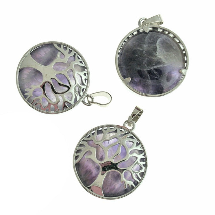 Natural Gemstone Tree of Life Pendant - Choose Your Gemstone!