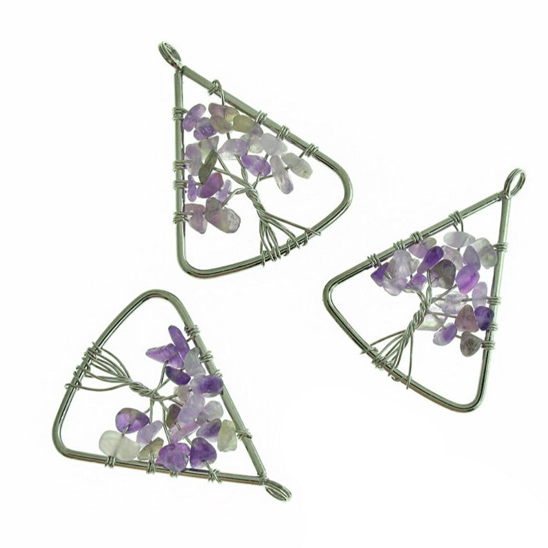 Pendentif arbre de vie en jaspe rouge naturel - GEM132