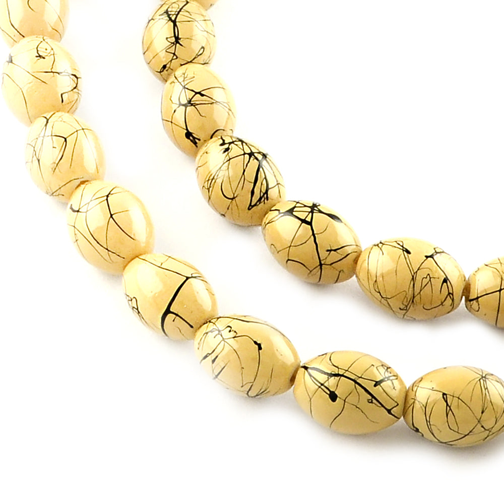 Oval Glass Beads 8mm x 6mm - Choose Your Color - 1 Strand 78 Beads