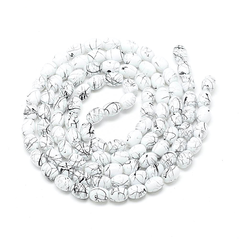 Oval Glass Beads 8mm x 6mm - Choose Your Color - 1 Strand 78 Beads