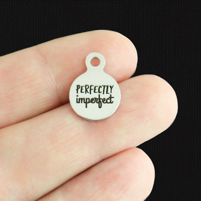 Perfectly Imperfect Stainless Steel 13mm Loop Charms - BFS008-8064