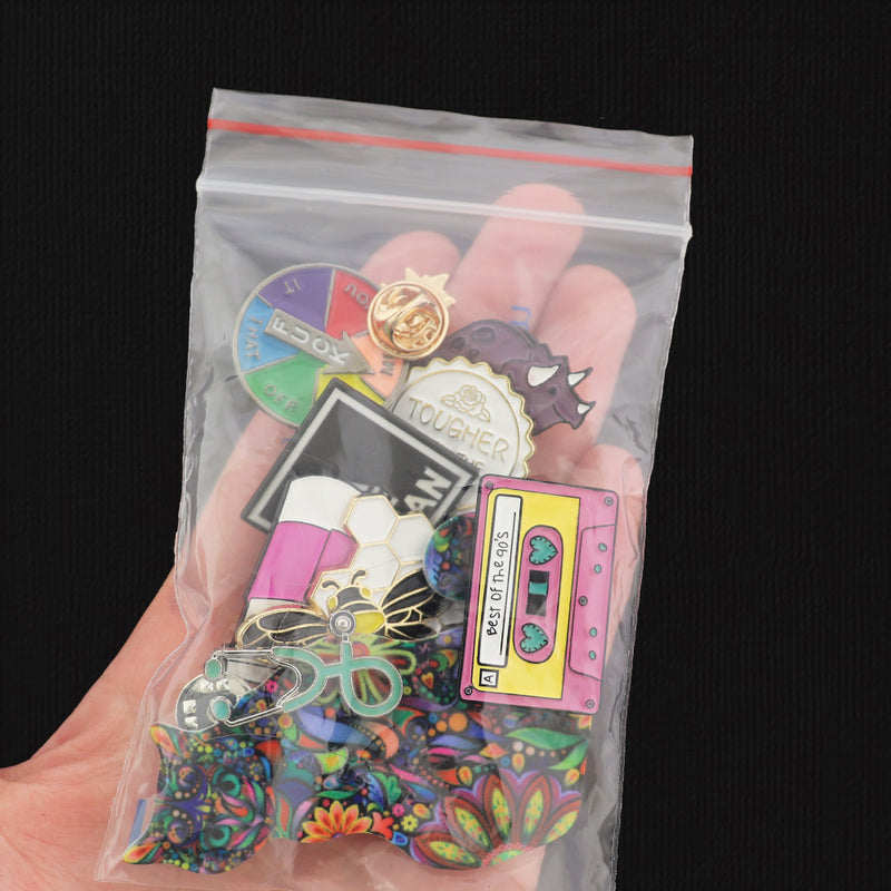 LIQUIDATION Enamel Pins Assorted Grab Bag - 10 Pins - Less Than Wholesale Cost 90% Off - GRAB009