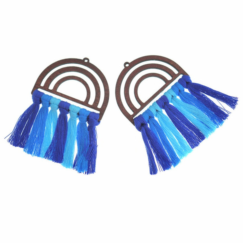 Pompons Éventail Polycoton - Bois Naturel et Jaune - 2 Pièces - TSP322