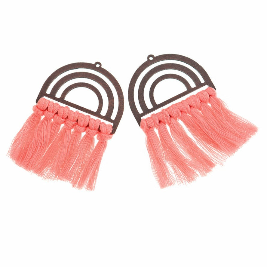 Pompons Éventail Polycoton - Bois Naturel et Jaune - 2 Pièces - TSP322