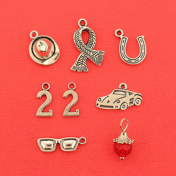 Pop Star Rouge Collection Antique Silver Tone 8 Different Charms - COL467