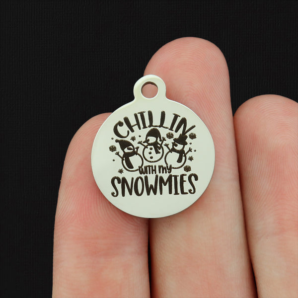 Chillin With my Snowmies Stainless Steel Charms - BFS001-8192