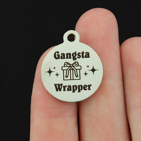 Gangsta Wrapper Stainless Steel Charms - BFS001-8194