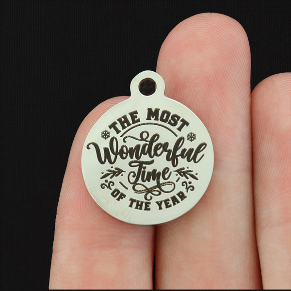 It's the Most Wonderful Time of the Year Stainless Steel Charms - BFS001-8195