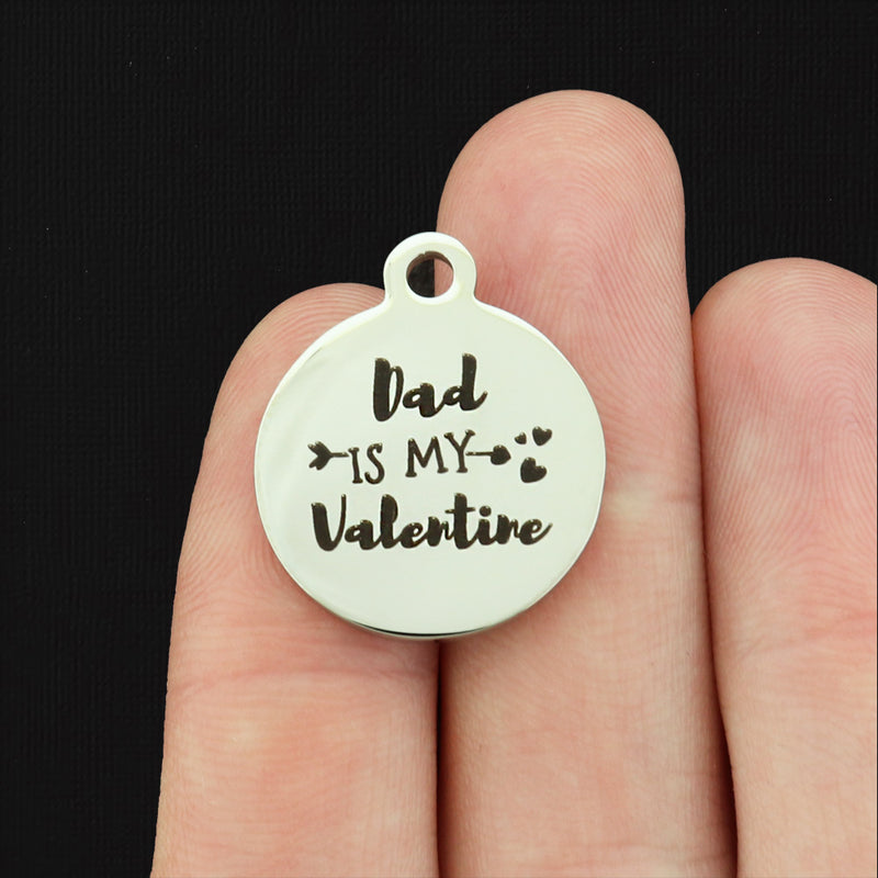 Dad is my Valentine Stainless Steel Charms - BFS001-8208