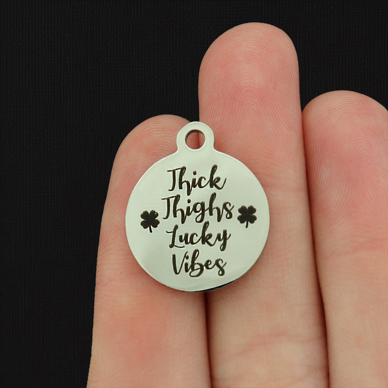 Thick Thighs Lucky Vibes Stainless Steel Charms - BFS001-8224