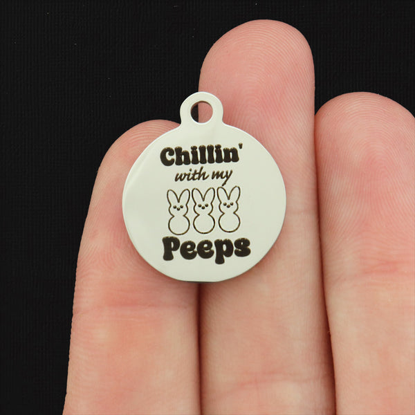 Chillin' with my Peeps Stainless Steel Charms - BFS001-8230