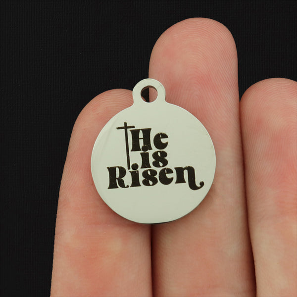 He is Risen Stainless Steel Charms - BFS001-8234