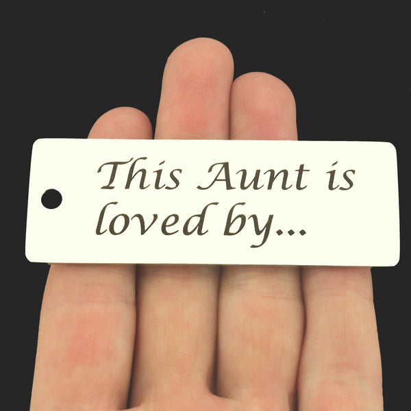 Aunt Stainless Steel Key Chain Tag Charm - This Aunt is Loved By - BFS033S-8251