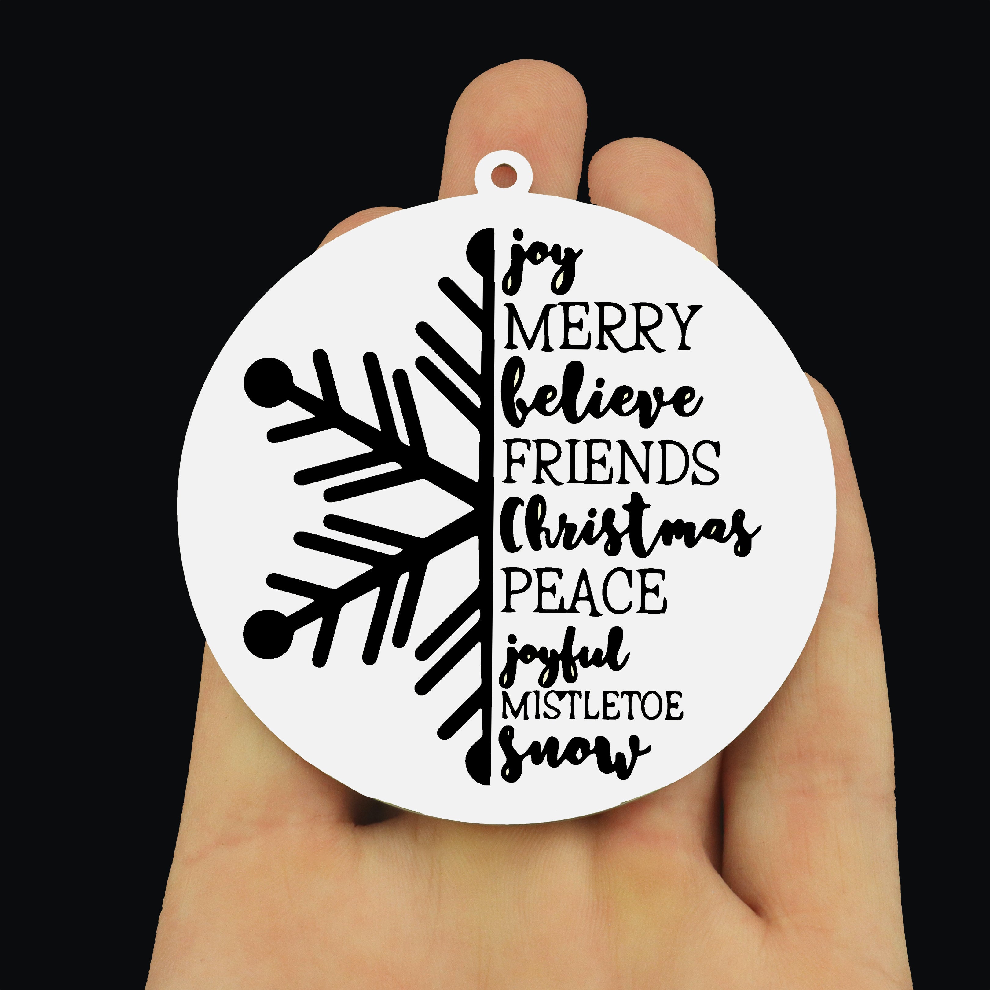 Christmas Collage Stainless Steel Ornaments - Snowflake Designs - BFS046-8823