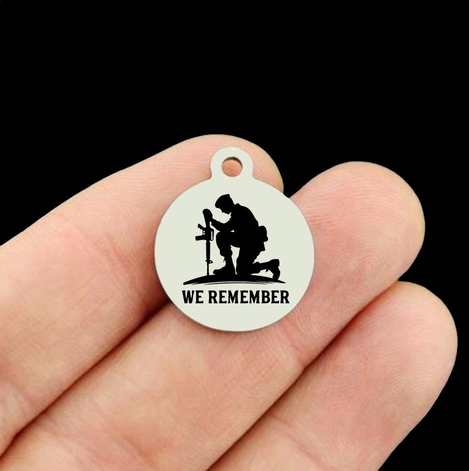 We Remember Military Vet Stainless Steel Charms - BFS001-8835