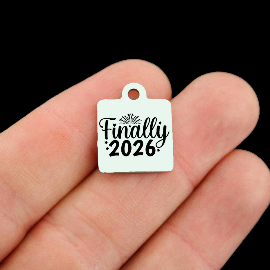 Finally 2026 Stainless Steel Square Charms - BFS013-8848