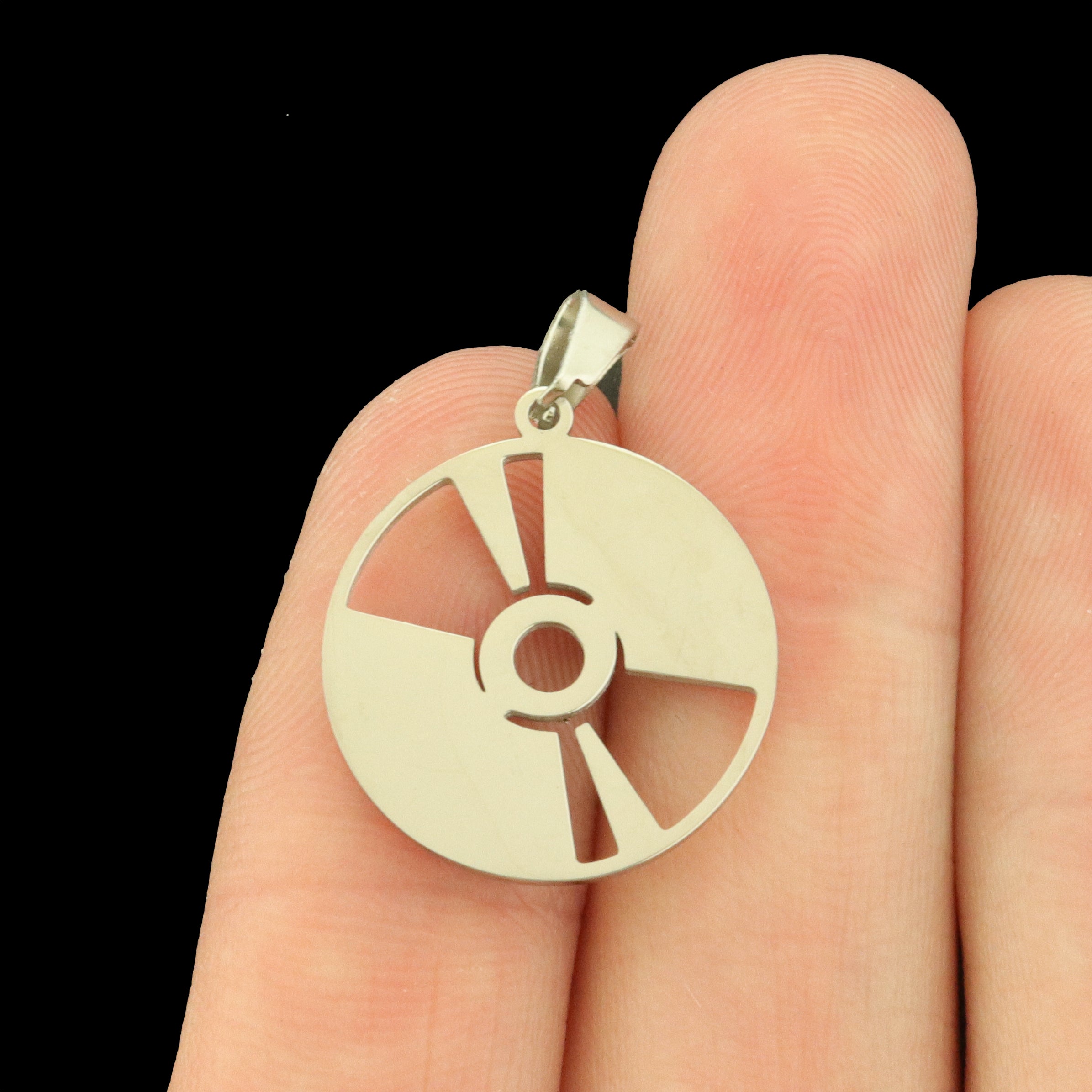 Record Stainless Steel Charms 2 Sided - Choose Your Tone!