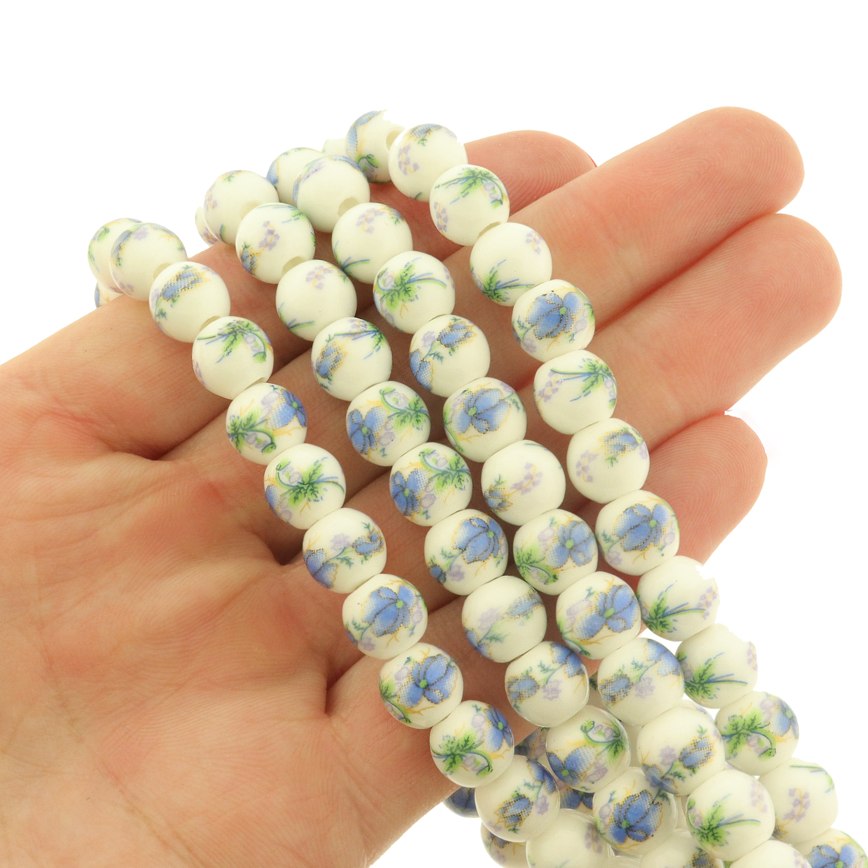 Round Ceramic Beads 8mm - Choose Your Color! 1 Strand 40 Beads