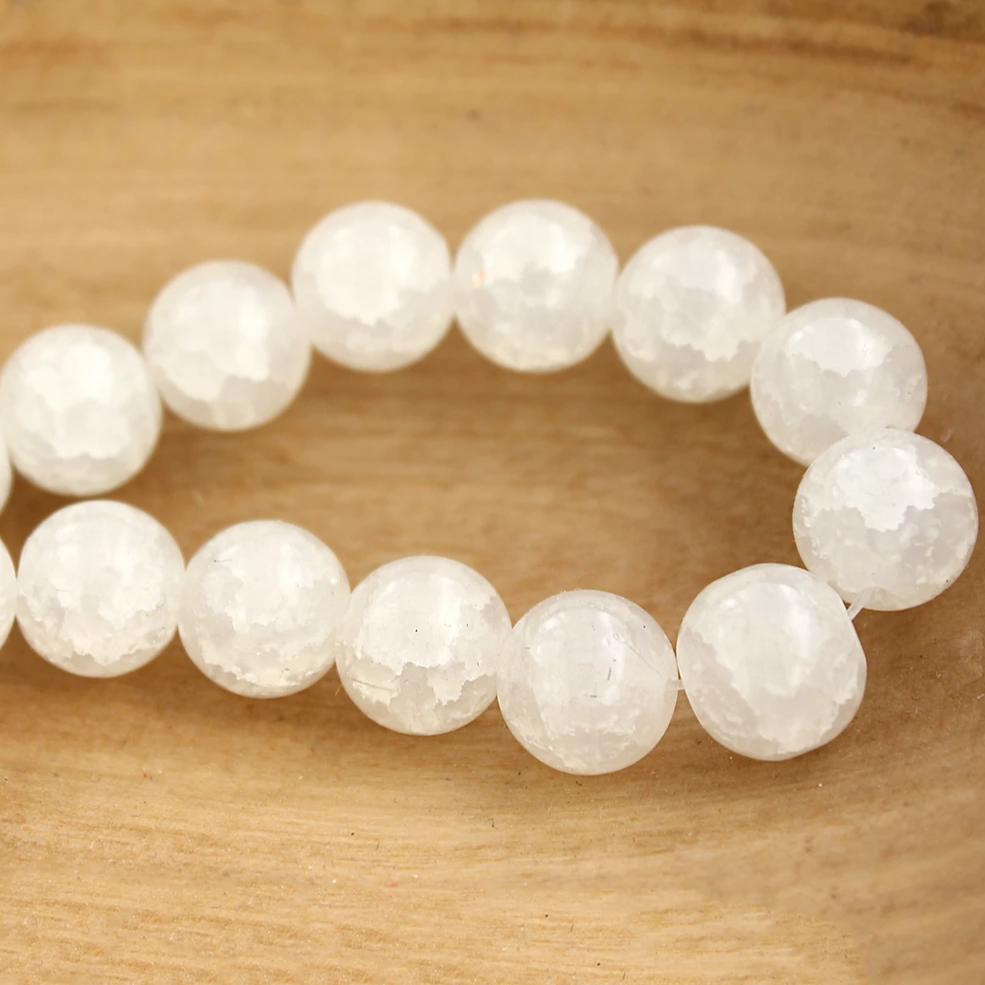 Round Crackle Glass Beads - 10mm - 1 Strand ~85 Beads - Choose Your Color!