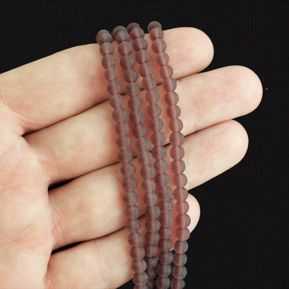 Round Cultured Sea Glass Beads - 4mm - 1 Strand 48 Beads - Choose Your Color!