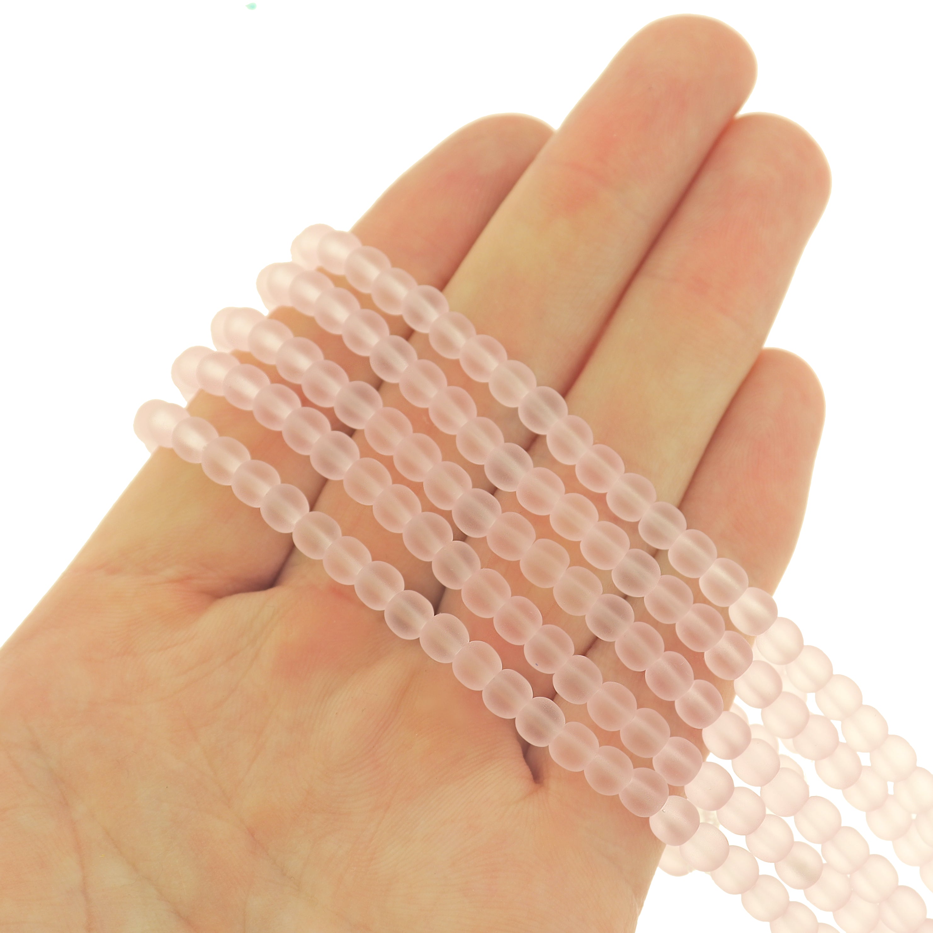 Round Cultured Sea Glass Beads - 4mm - 1 Strand 48 Beads - Choose Your Color!