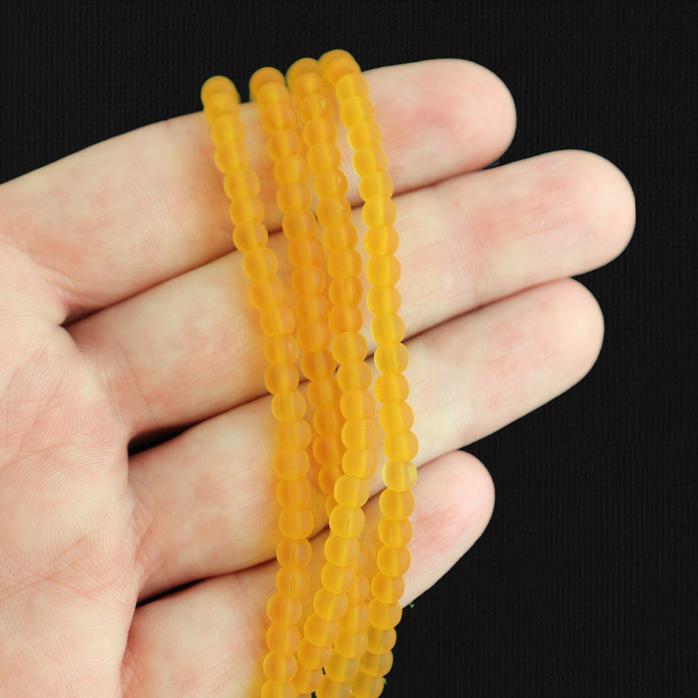 Round Cultured Sea Glass Beads - 4mm - 1 Strand 48 Beads - Choose Your Color!