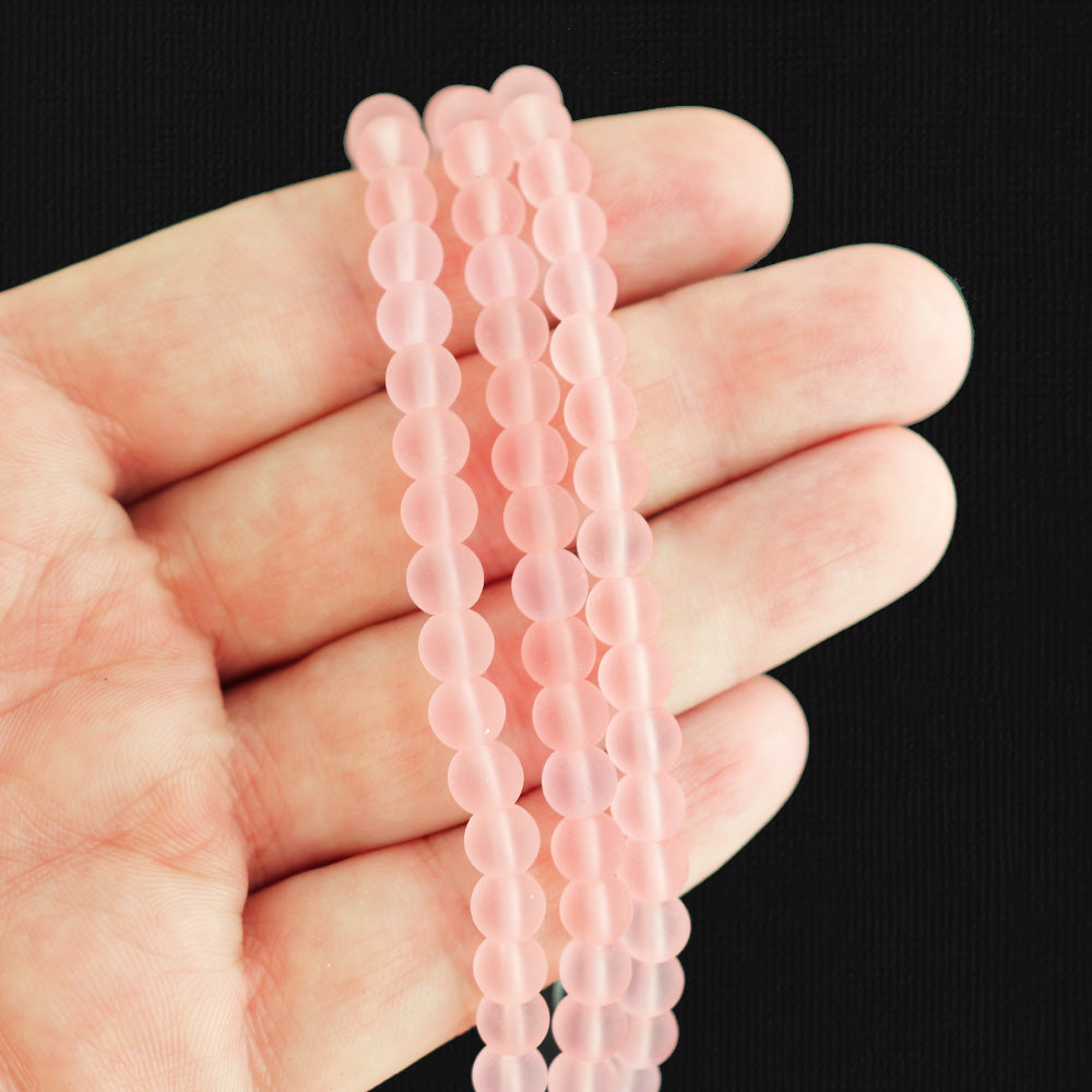 Round Cultured Sea Glass Beads - 6mm - 1 Strand 32 Beads - Choose Your Color!