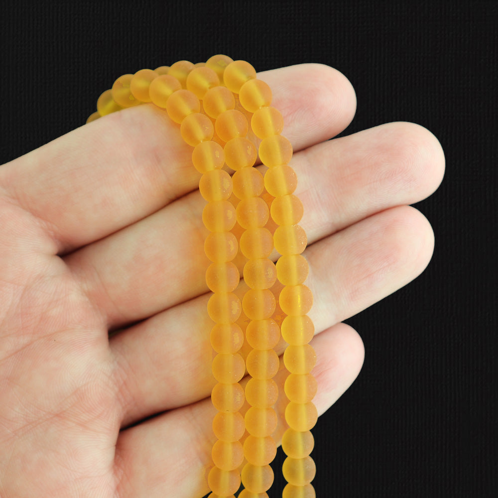 Round Cultured Sea Glass Beads - 6mm - 1 Strand 32 Beads - Choose Your Color!