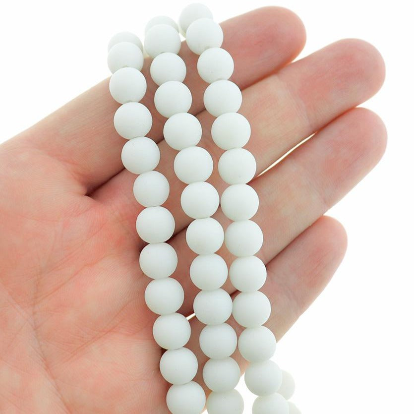 Round Cultured Sea Glass Beads - 8mm - 1 Strand 24 Beads - Choose Your Color!