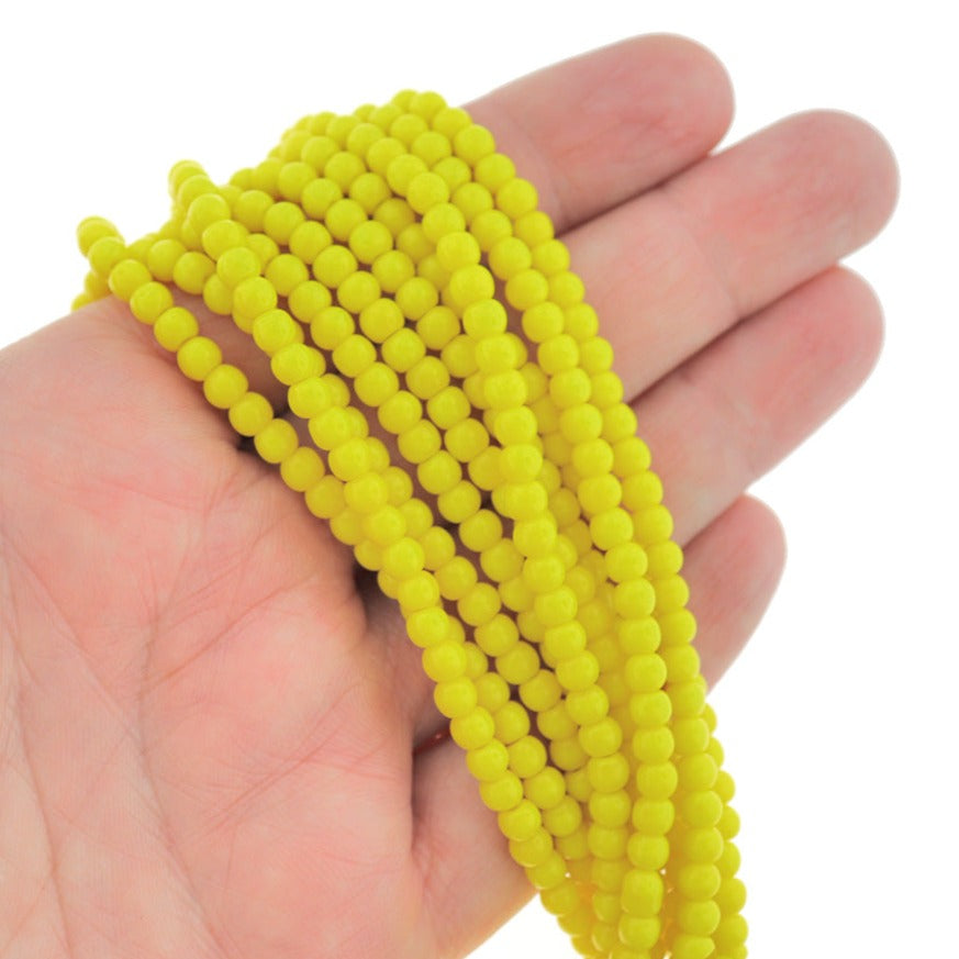 Round Glass Beads - 4mm - 1 Strand 80 Beads - Choose Your Color!