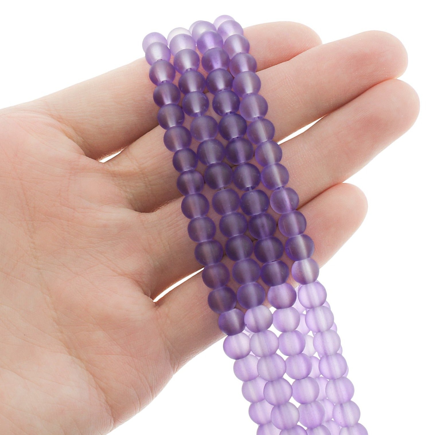 Round Glass Beads - 6mm - Frosted - 1 Strand 140 Beads - Choose Your Color!