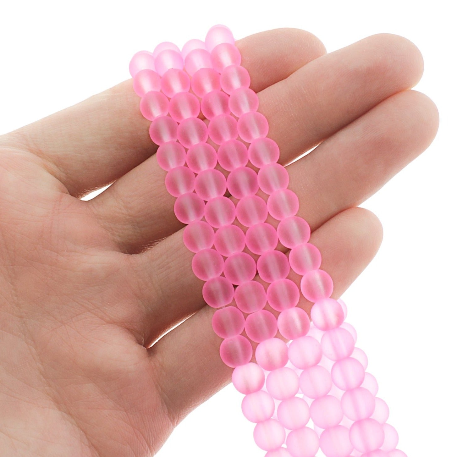 Round Glass Beads - 6mm - Frosted - 1 Strand 140 Beads - Choose Your Color!