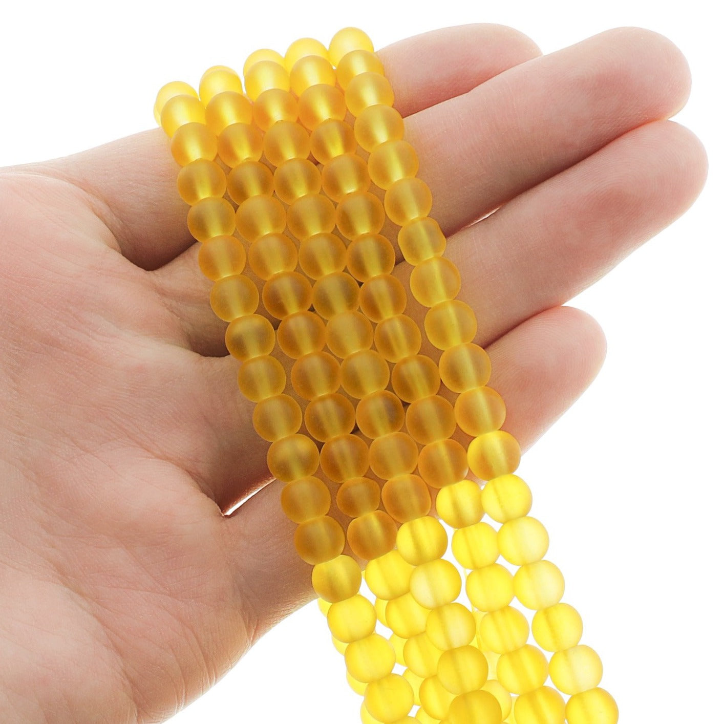 Round Glass Beads - 6mm - Frosted - 1 Strand 140 Beads - Choose Your Color!